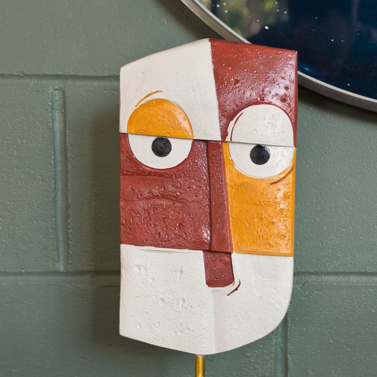 Abstract Face Art Sculpture Close Up