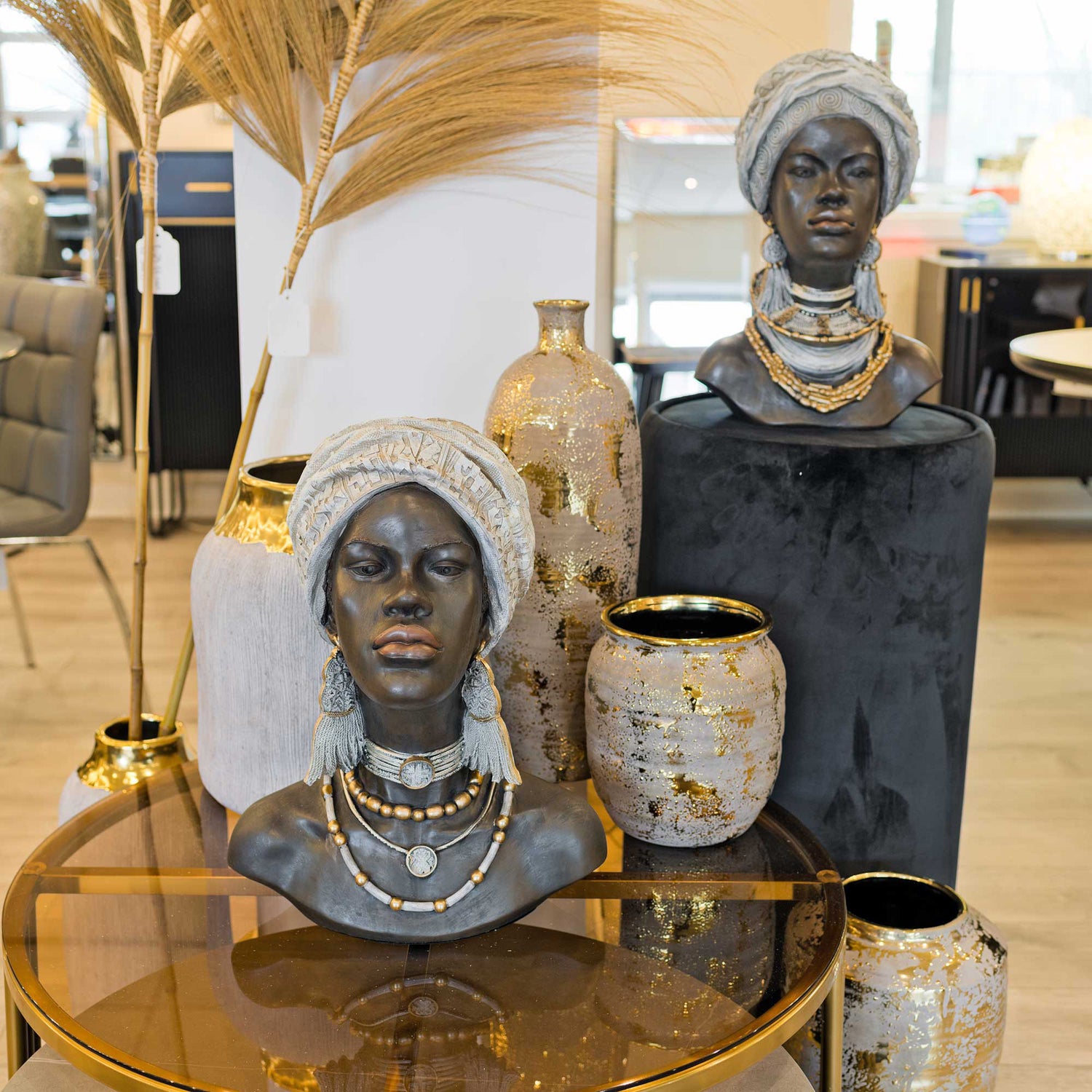 African Woman Bust Statue - Large