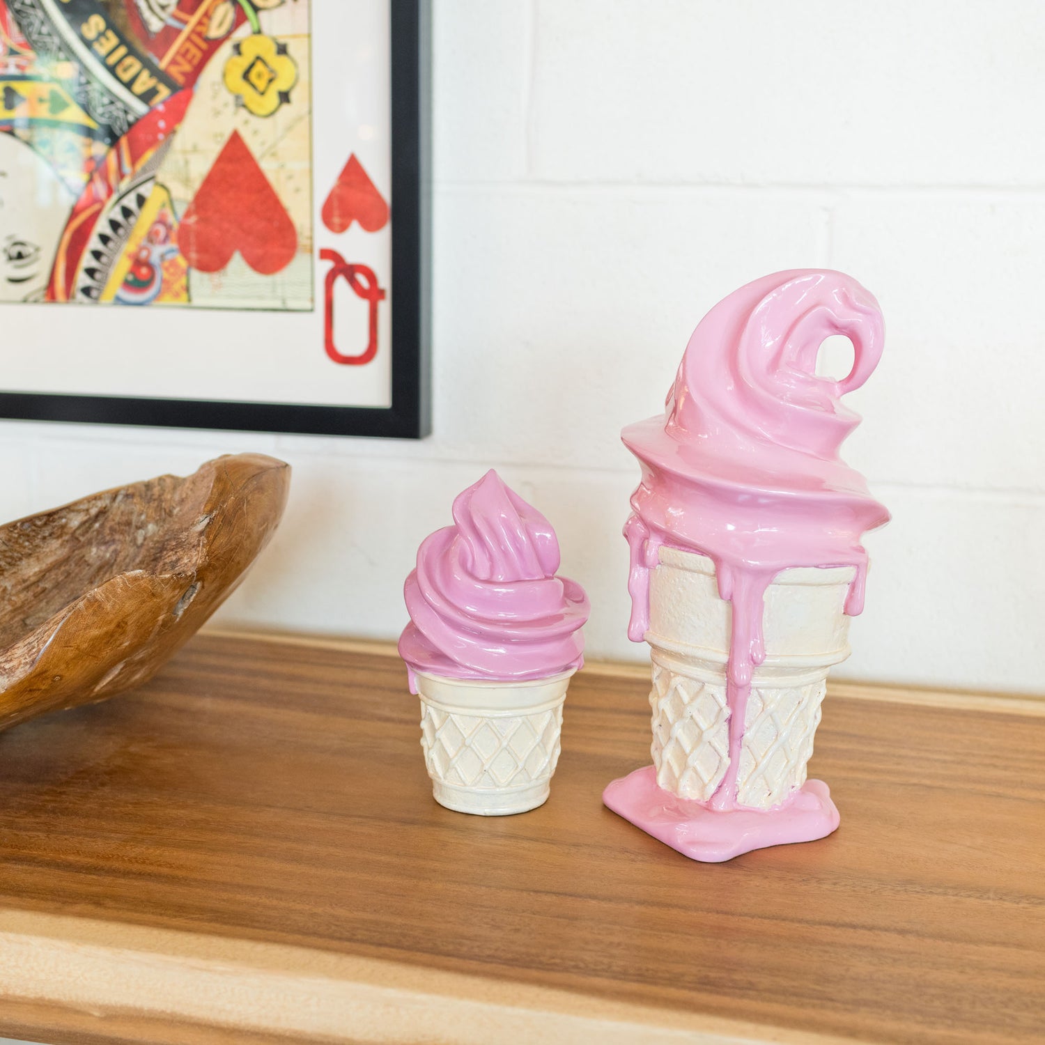 Whipped Dream Strawberry Ice Cream Cone Sculpture - Large