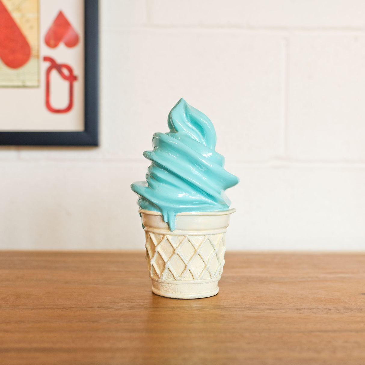 Whipped Dream Mint Ice Cream Cone Sculpture