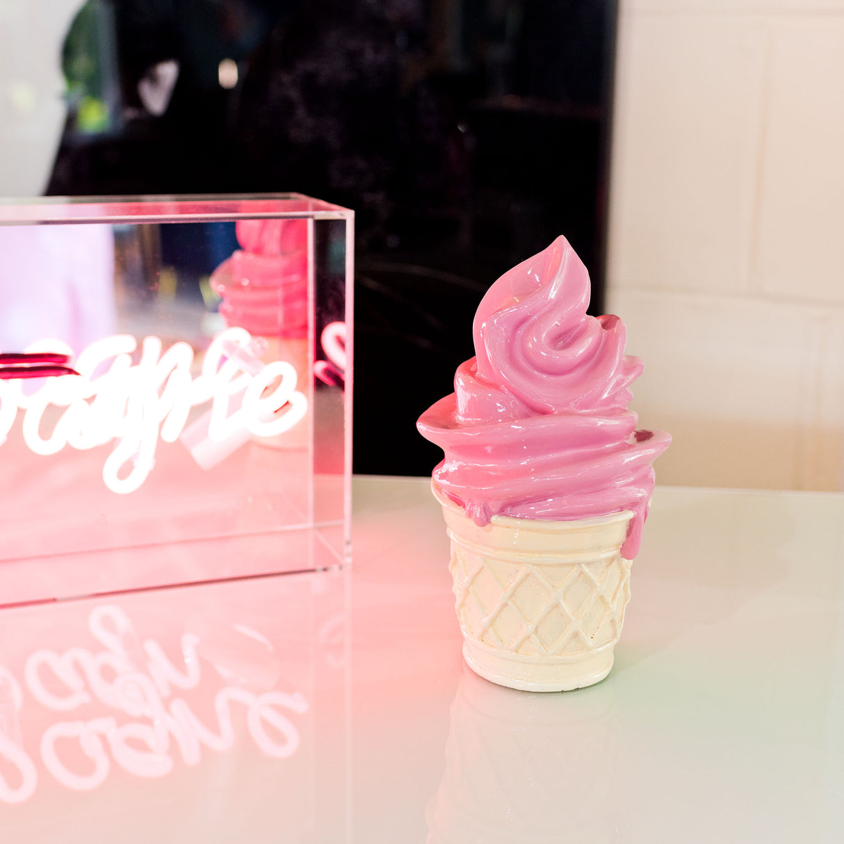 Whipped Dream Strawberry Ice Cream Cone Sculpture