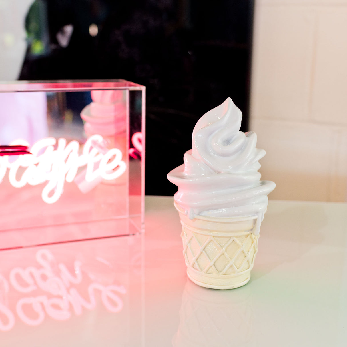 Whipped Dream Vanilla Ice Cream Cone Sculpture