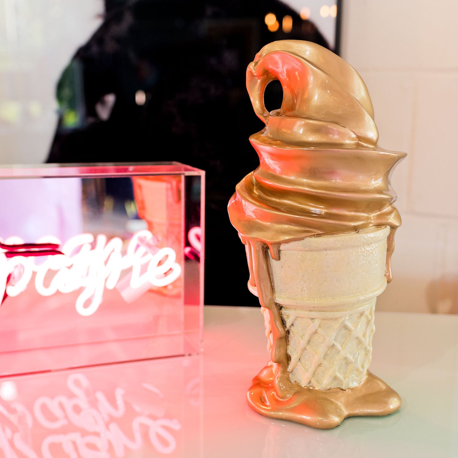 Whipped Dream Chocolate Ice Cream Cone Sculpture - Large