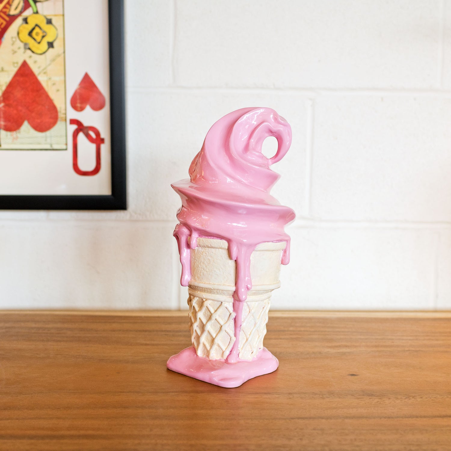 Whipped Dream Strawberry Ice Cream Cone Sculpture - Large