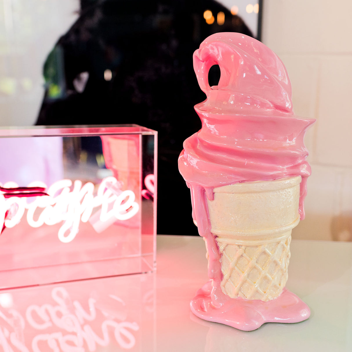 Whipped Dream Strawberry Ice Cream Cone Sculpture - Large
