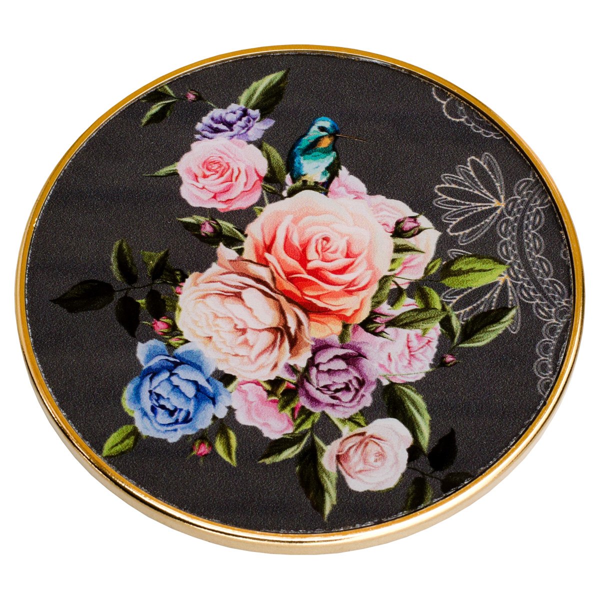 Flowers Circle Coasters Set of 4
