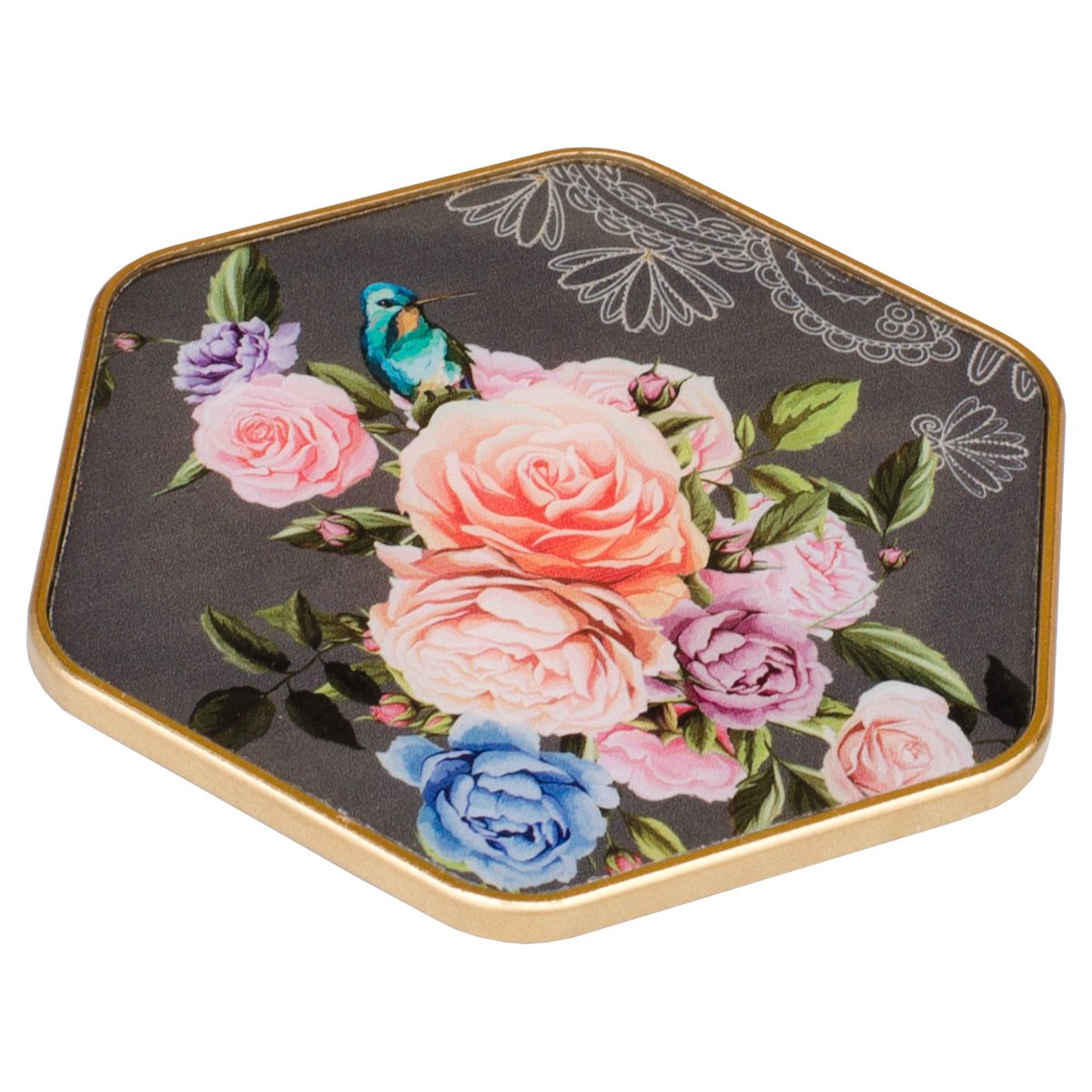 Flowers Hexagon Coasters Set of 4