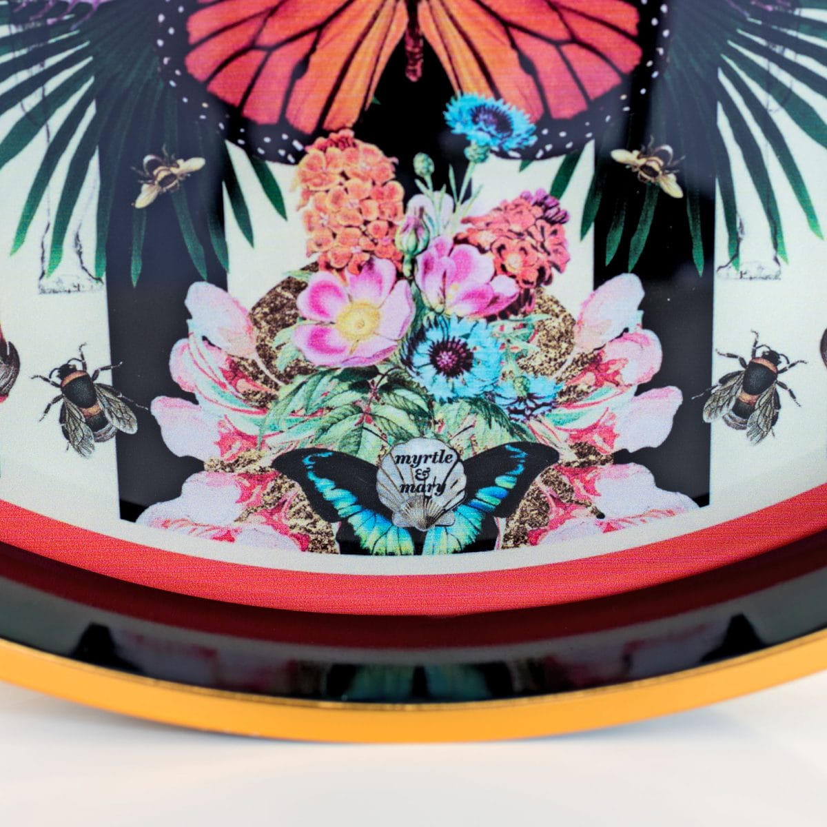 Myrtle and Mary Paradise Lost Serving Trays Logo