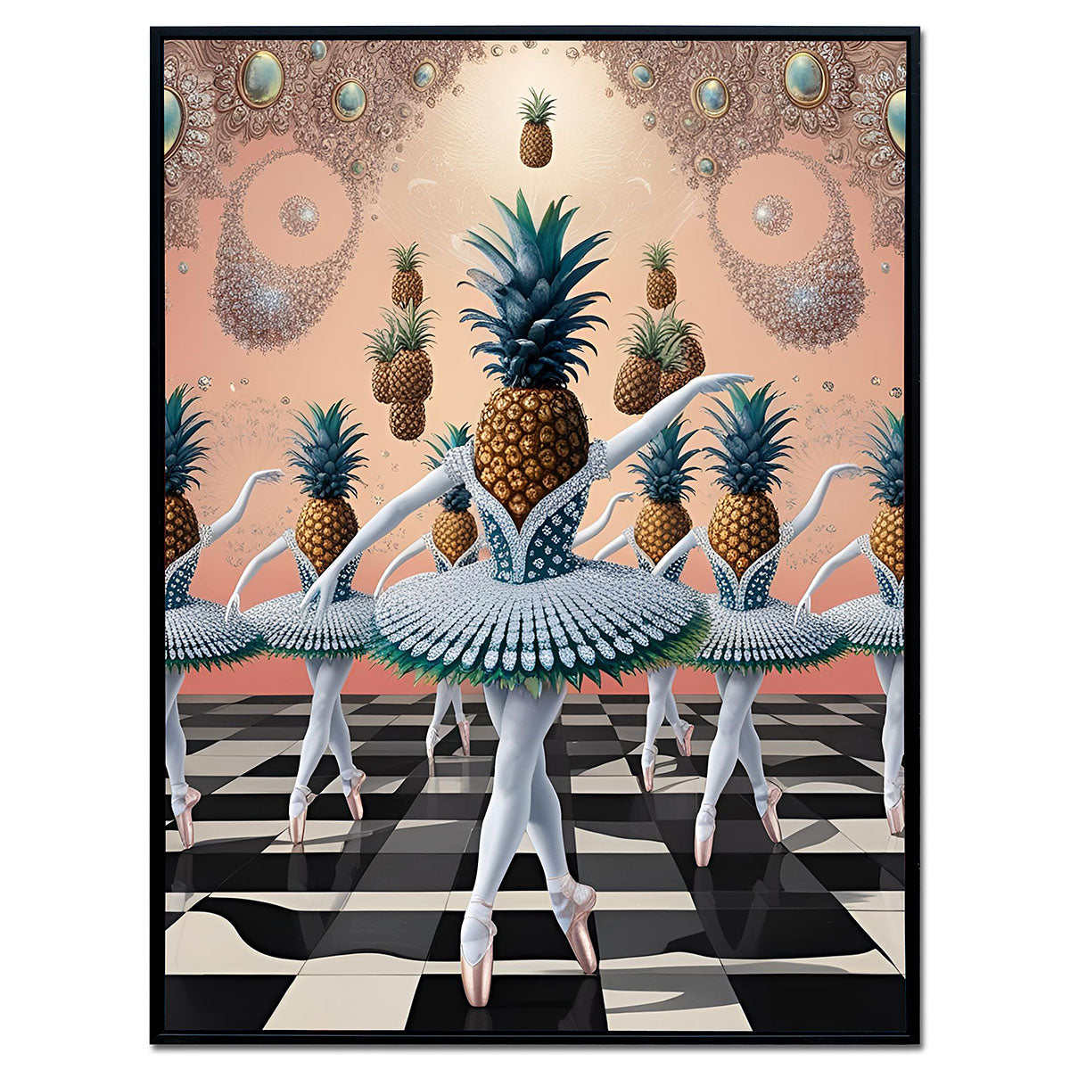 Pineapple Ballet – Framed Wall Art (113cm x 85cm)