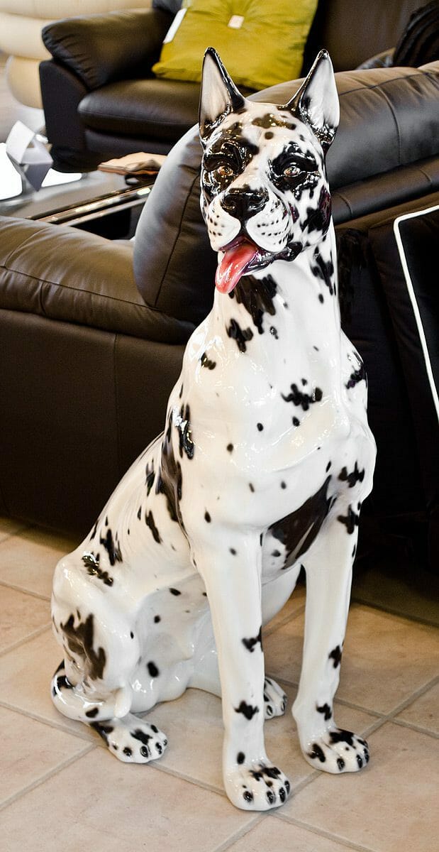 Great Dane Porcelain Dog Statue - Boxer Ceramiche
