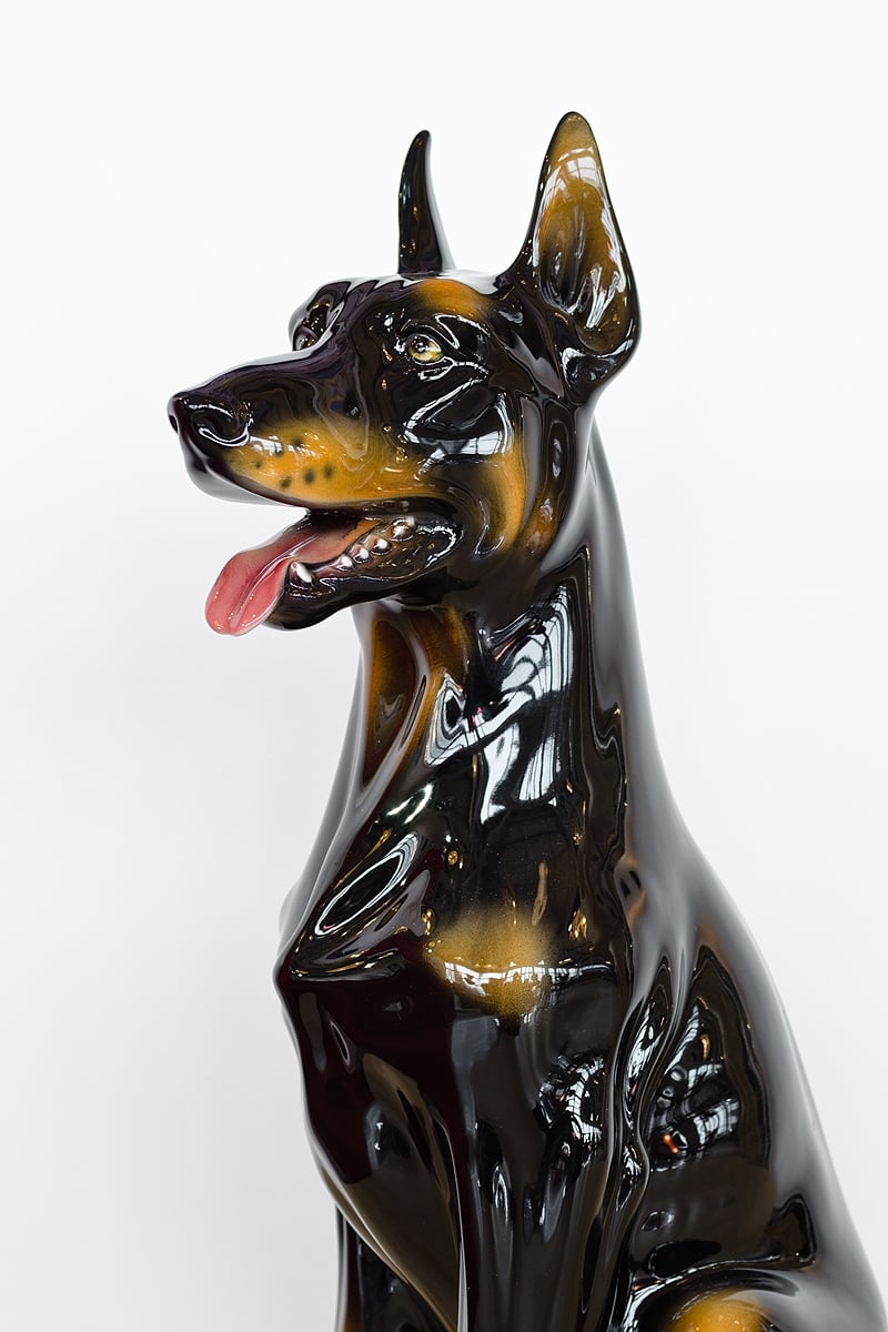 Doberman Dog Small Statue - Boxer Ceramiche