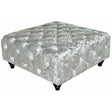 Silver Crush Velvet Ottoman