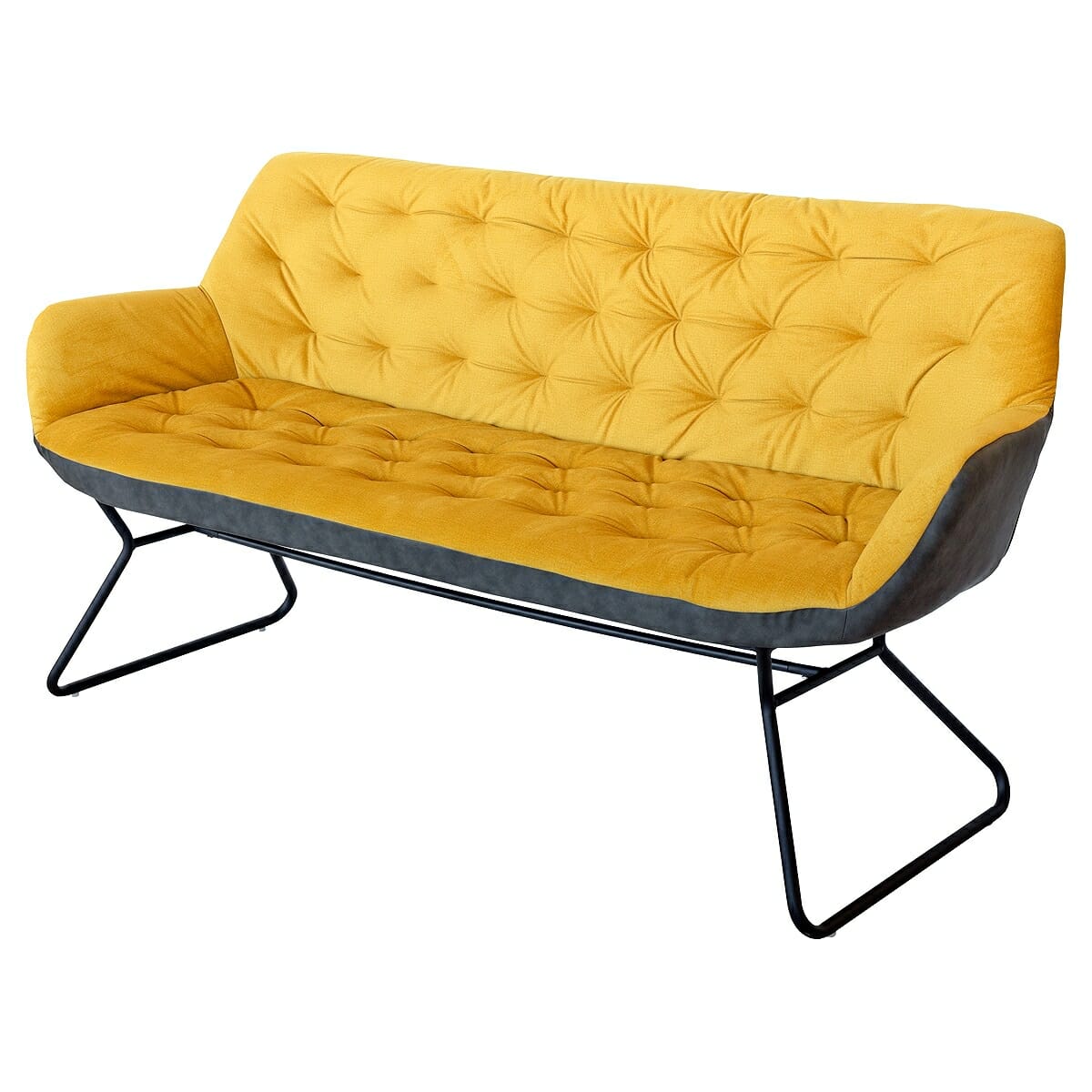 Leyton Two Tone Sofa Grey and Yellow