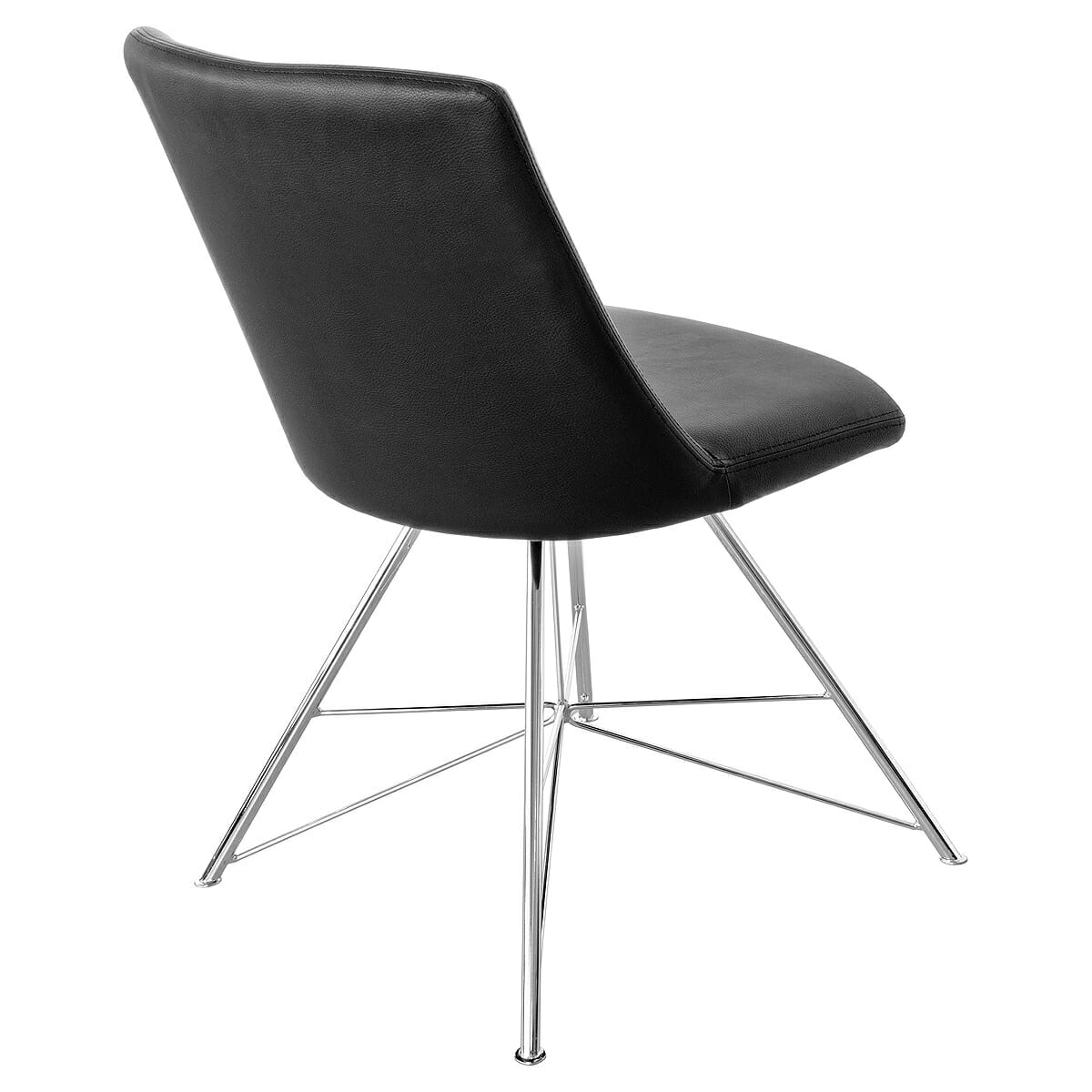 Black Faux Leather Curved Dining Chair
