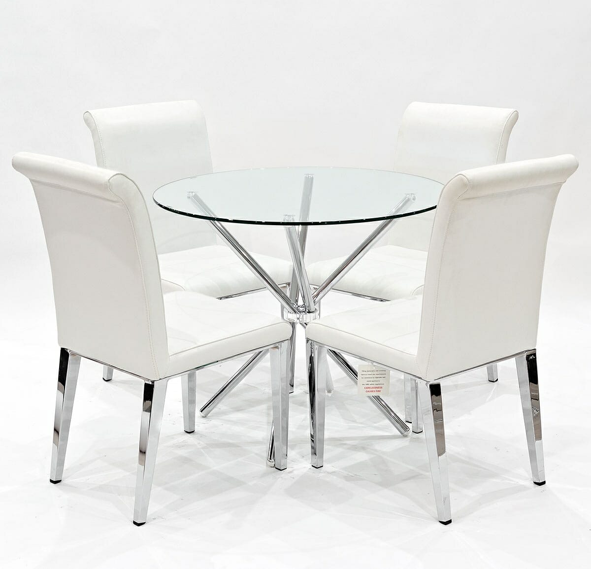 Criss Cross Dining Set with White Kirkland Chairs