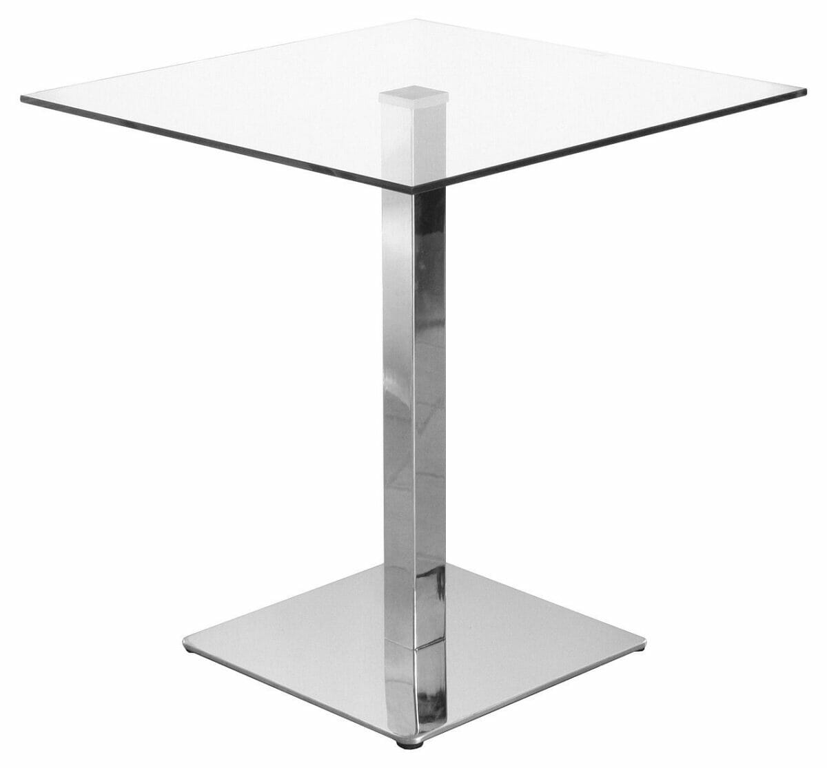 Clear Glass Square Dining Table