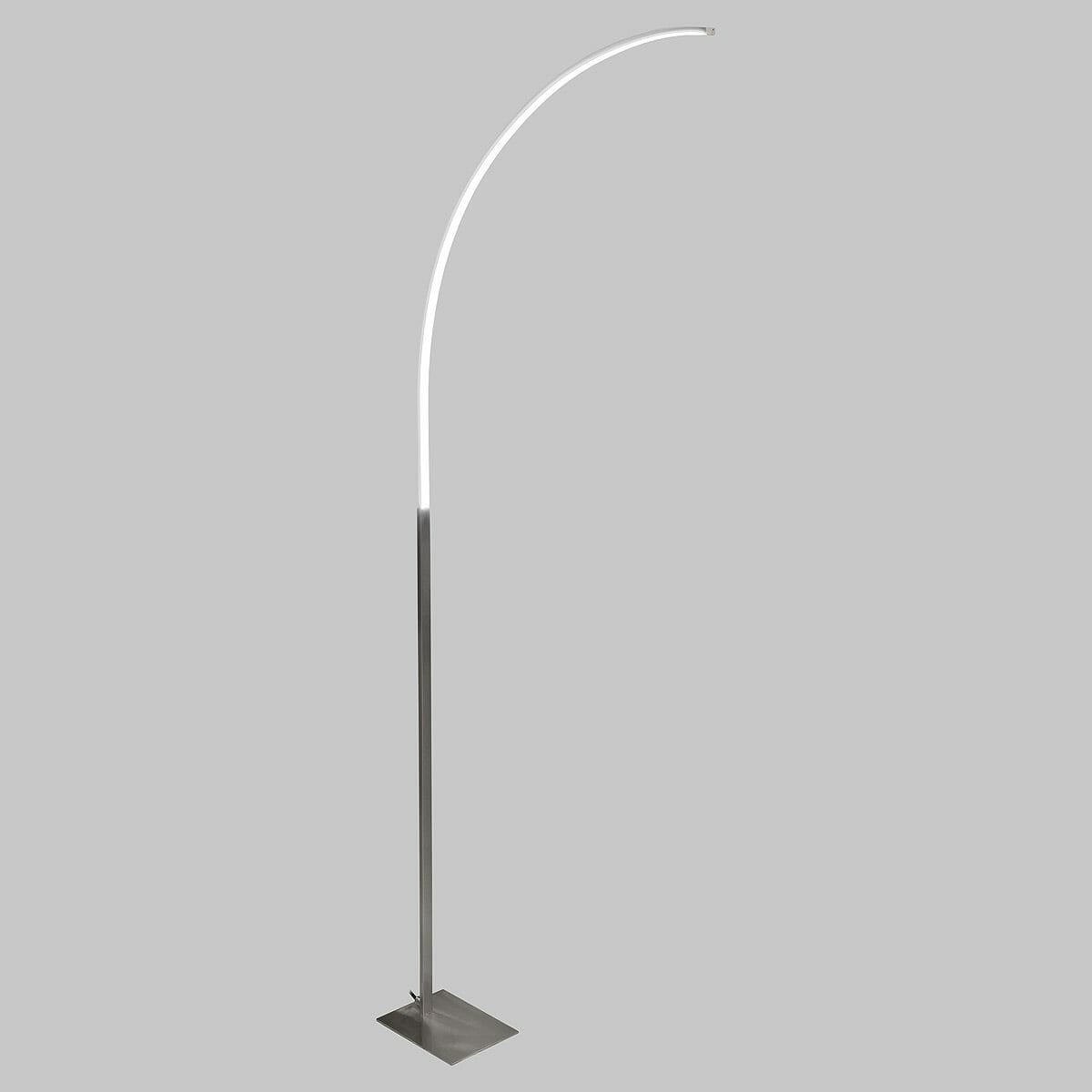 LED Curved Floor Lamp - Satin Nickel