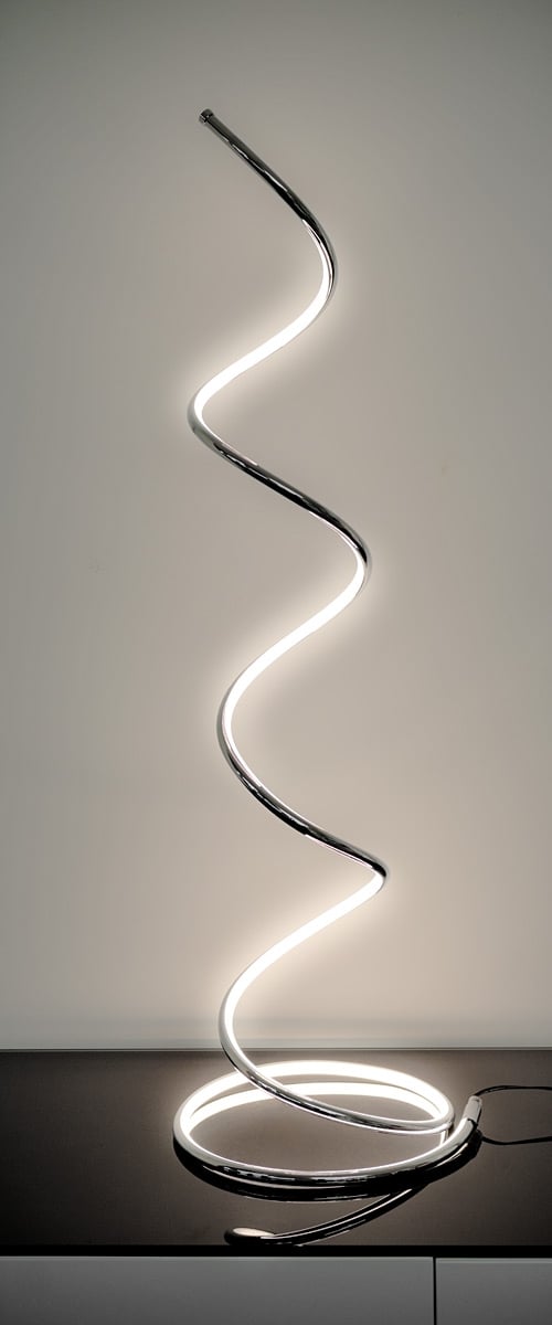 Chrome Spiral LED Floor Lamp