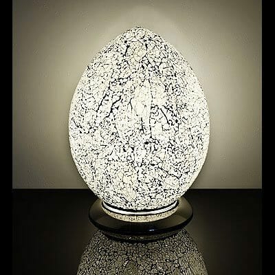 White Mosaic Egg Lamp
