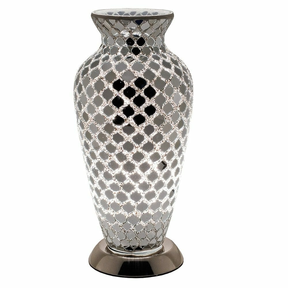 Mirrored Tile Mosaic Vase Lamp