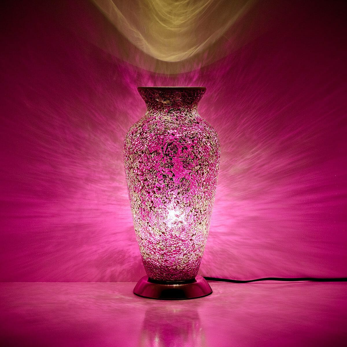 Rose Pink Mosaic Vase Lamp