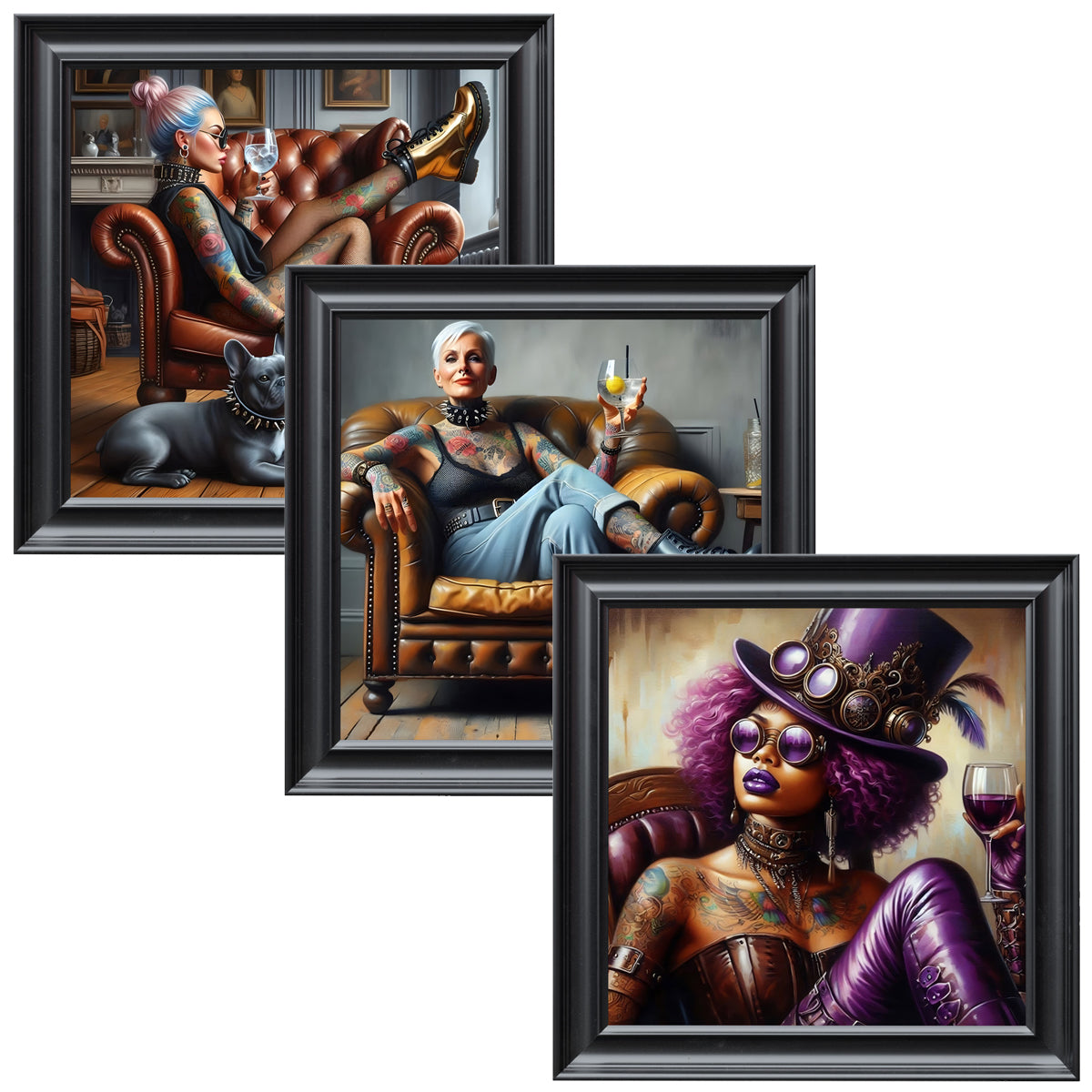 Velvet Print Framed Artwork - Tattoo Collection