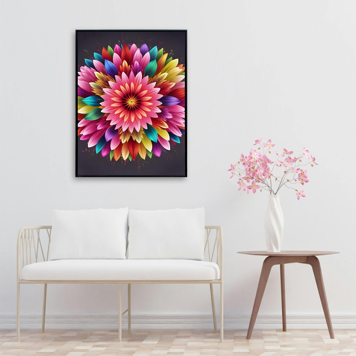 Floral Radiance - Framed Wall Art (113cm x 85cm)