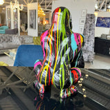 Paint Dripped Gorilla Monkey Sculpture