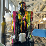 Paint Dripped Gorilla Monkey Sculpture