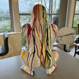 Paint Dripped Gorilla Monkey Sculpture White