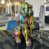 Paint Dripped Gorilla Monkey Sculpture