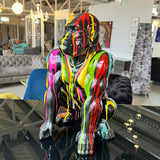 Paint Dripped Gorilla Monkey Sculpture