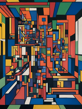 Urban Grid - Framed Wall Art (113cm x 85cm)