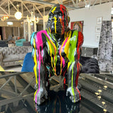 Paint Dripped Gorilla Monkey Sculpture