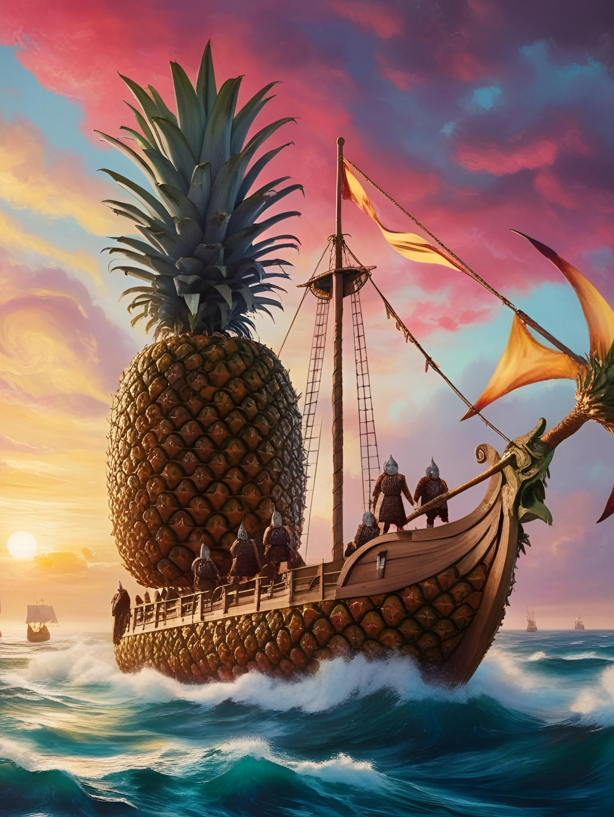 The Great Pineapple Voyage – Framed Wall Art (113cm x 85cm)