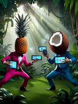 Tropical Tech Duel – Framed Wall Art (113cm x 85cm)