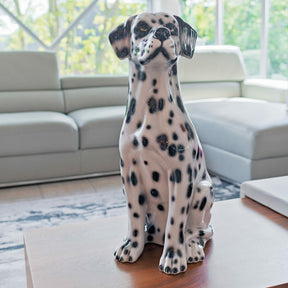 Porcelain Dalmatian Statue - Boxer Ceramiche – Animal Sculpture by Febland