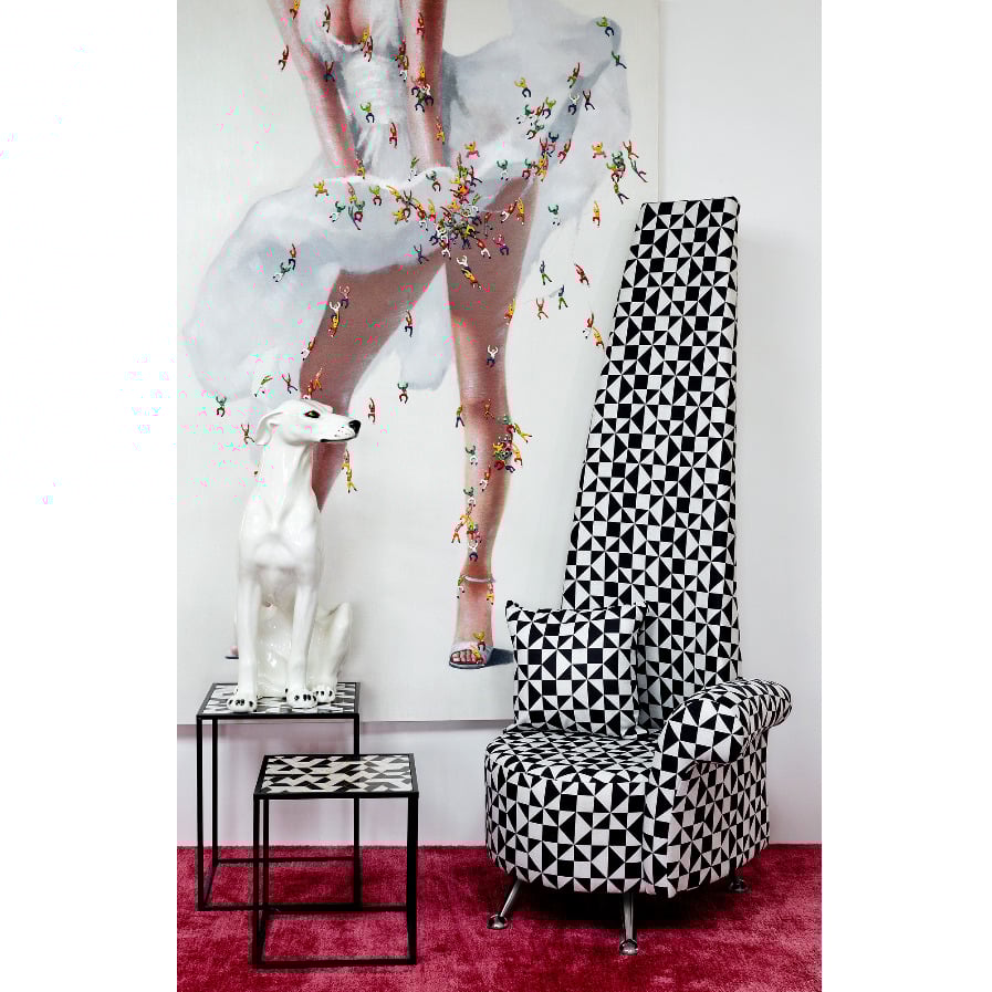 Check Pattern Fabric Potenza Chair