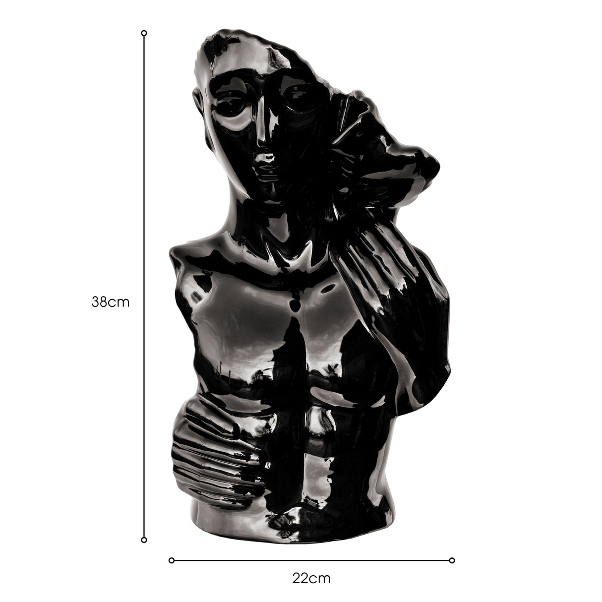 Gloss Ebony Ceramic Lovers Torso