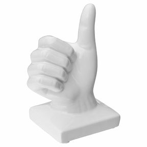 Thumbs Up Ceramic White – Sculpture by Febland