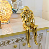 Ceramic Gold Thinking Man