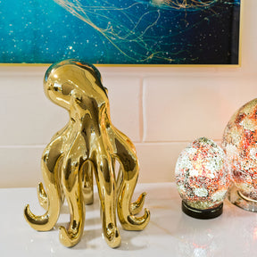 Ceramic Gold Octopus Ornament – Animal Ornament by Febland