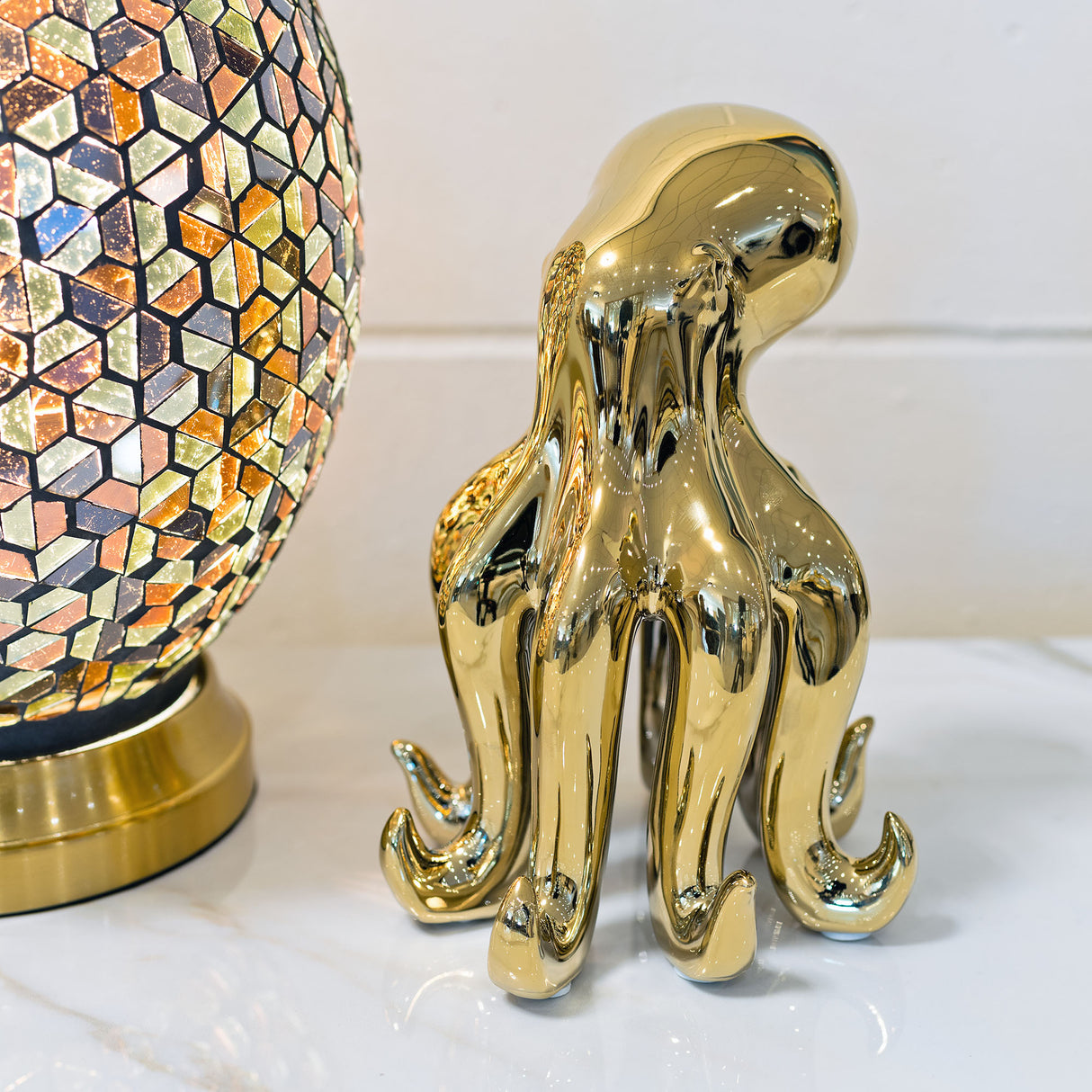 Ceramic Gold Small Octopus Ornament