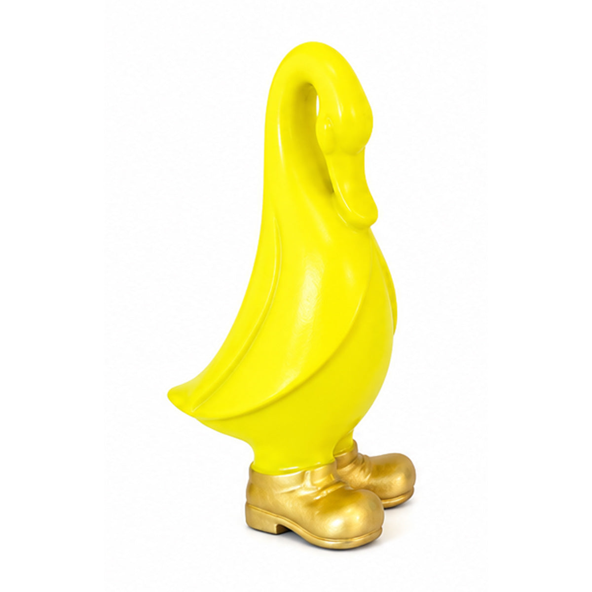 Painted Ceramic Duck in Gold Boots
