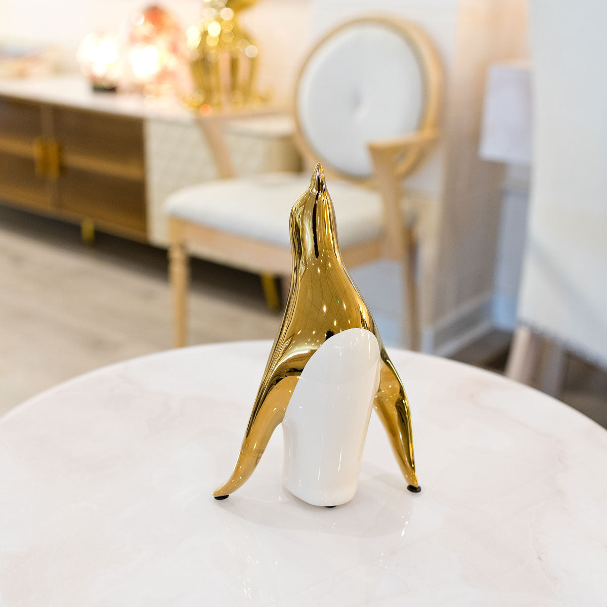 Ceramic Gold Penguin - Small