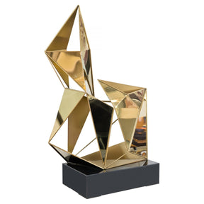 Gold Polygon Sculpture – Sculpture by Febland