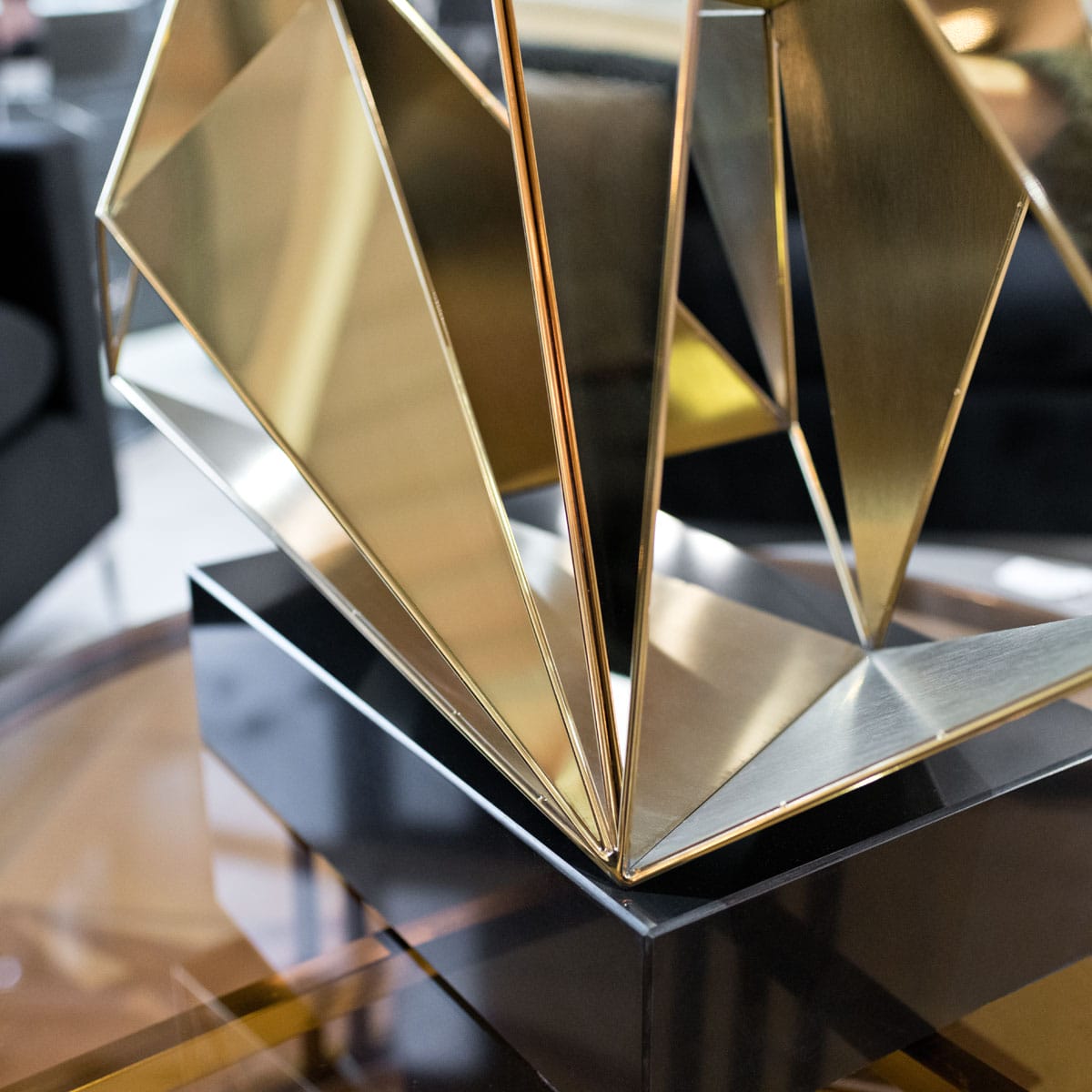Gold Polygon Sculpture - Close up