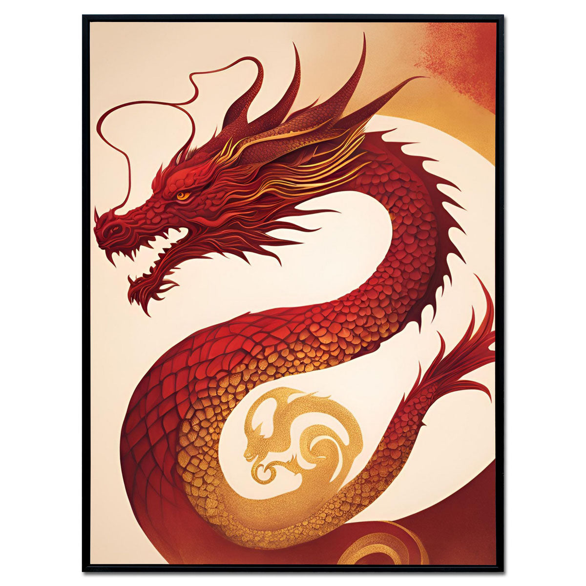 Ember Dragon - Framed Wall Art (113cm x 85cm)