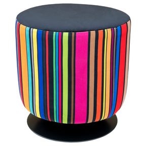 Vibrant Stripe Swivel Drum Stool – Pouffe by Febland