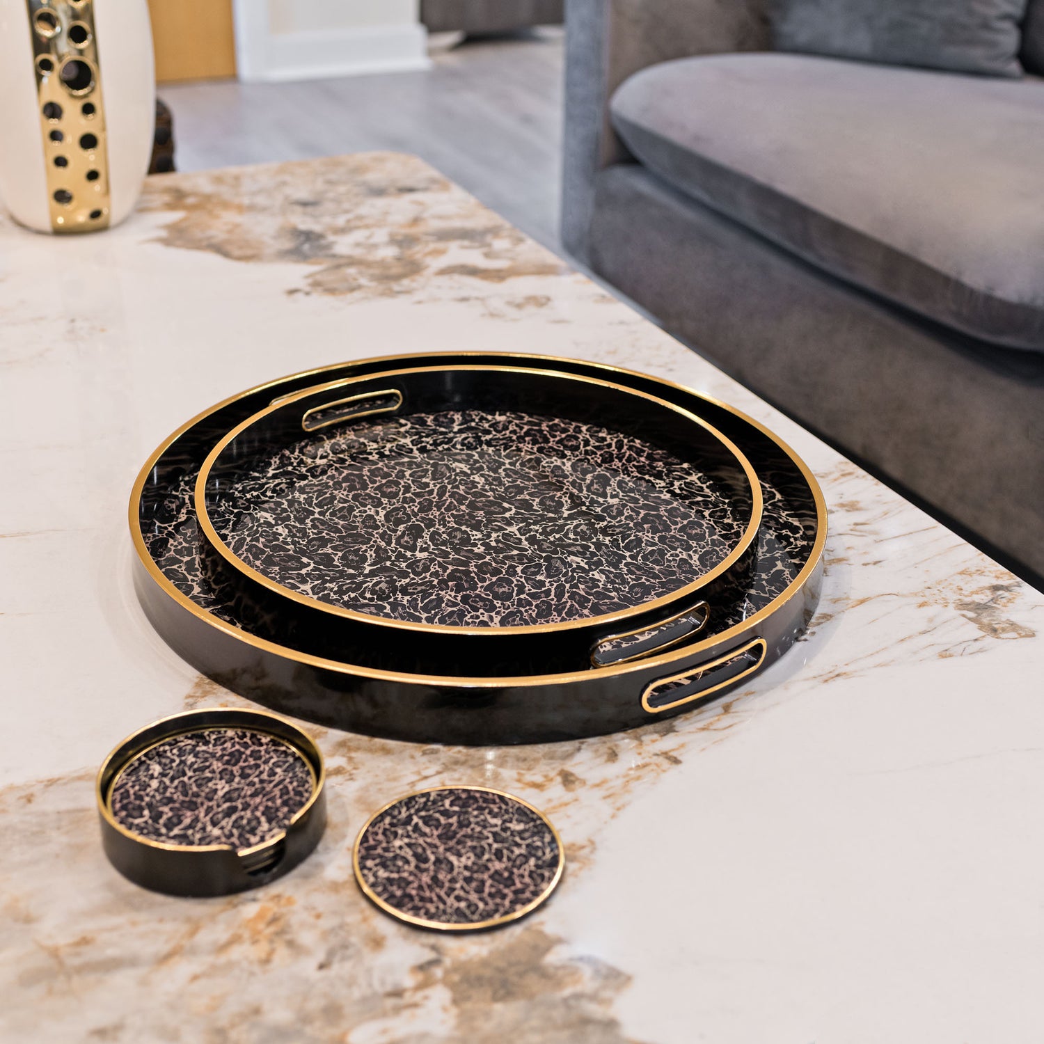 Laurence Llewelyn-Bowen Roxy Leopard Serving Tray Set